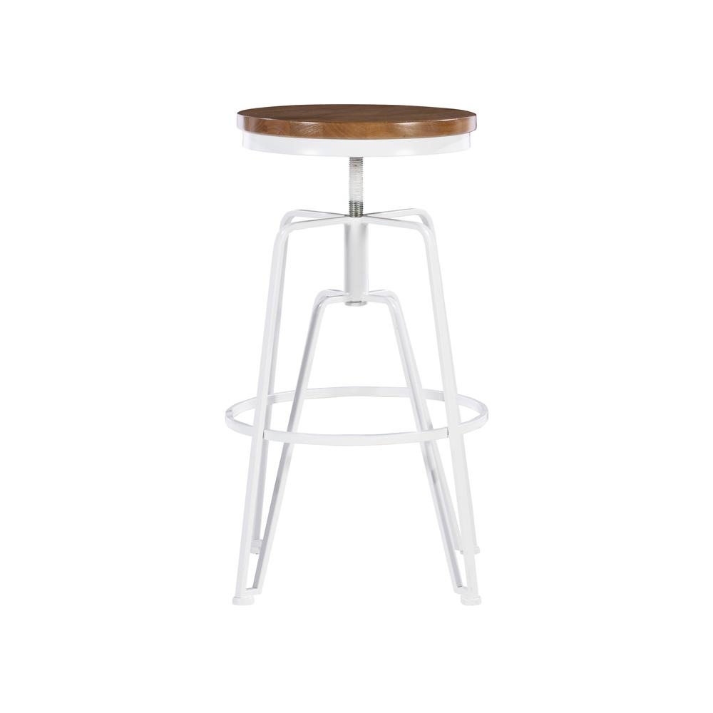White Metal and Wood Stool. Picture 7