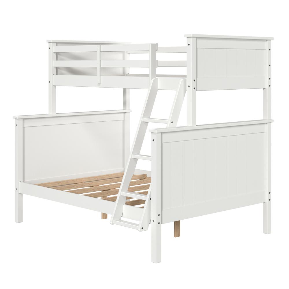 Leah Twin Over Full Bunk Bed White. Picture 1