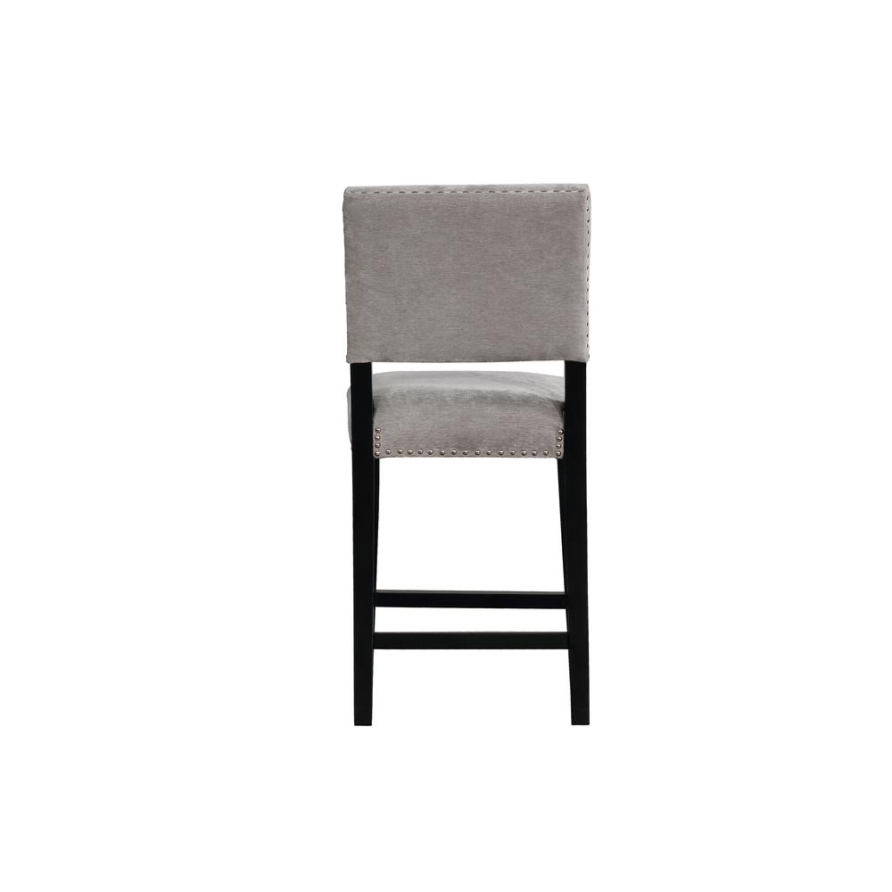 Corey Dark Gray Washed Velvet Counter Stool. Picture 3