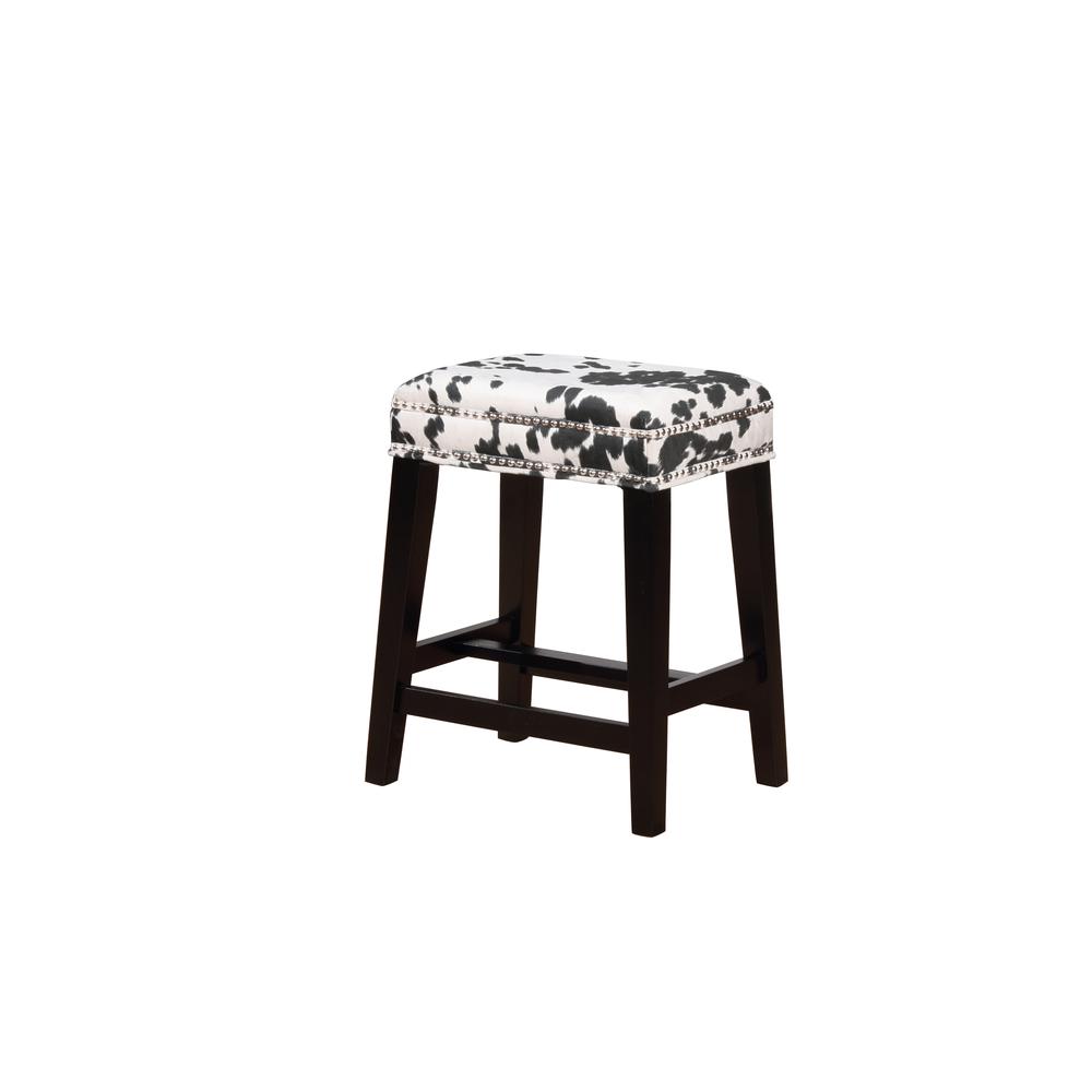 Walt Black Cow Print Counter Stool. The main picture.
