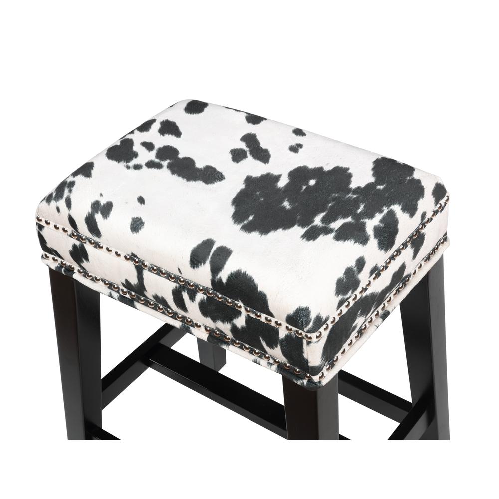 Walt Black Cow Print Counter Stool. Picture 3