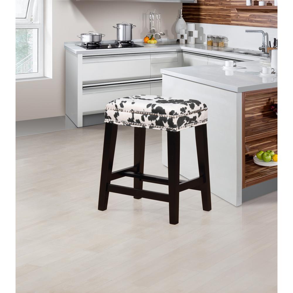 Walt Black Cow Print Counter Stool. Picture 2