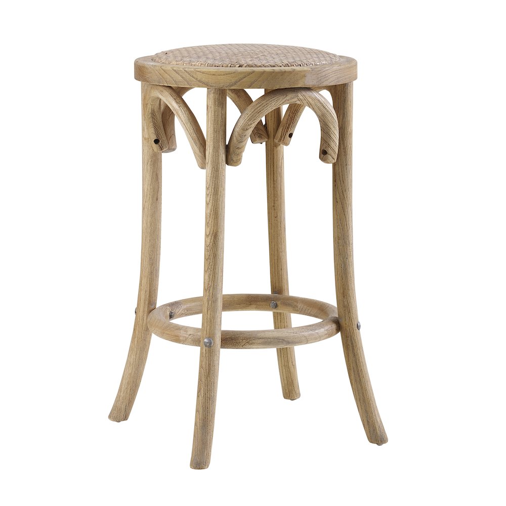 Rae Rattan Seat Backless Counter Stool. Picture 1