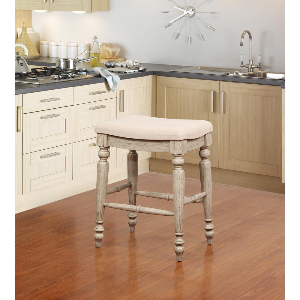 Marino White Wash Backless Counter Stool. Picture 4