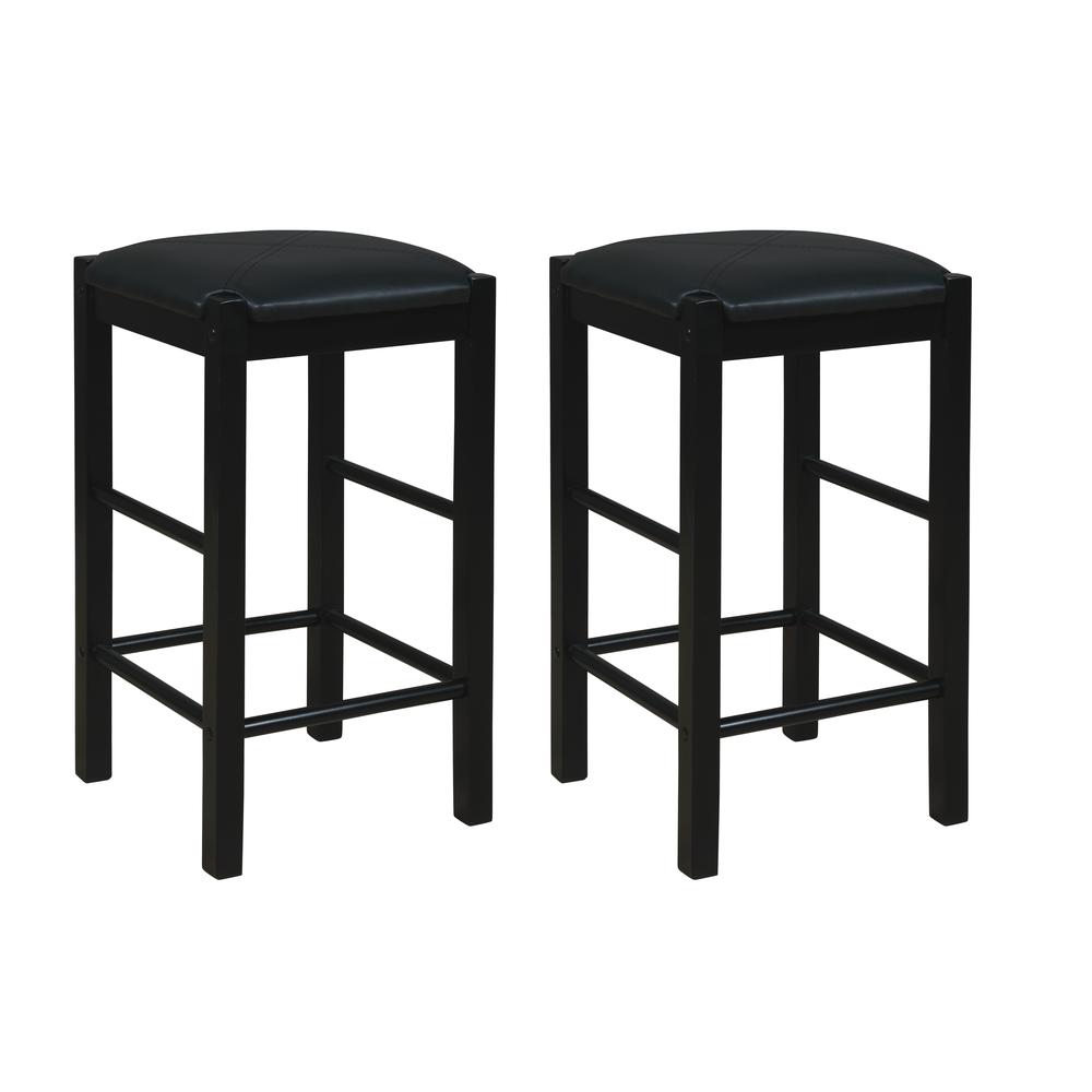 Lancer Backless Counter Stools, Black - Set of Two. Picture 6