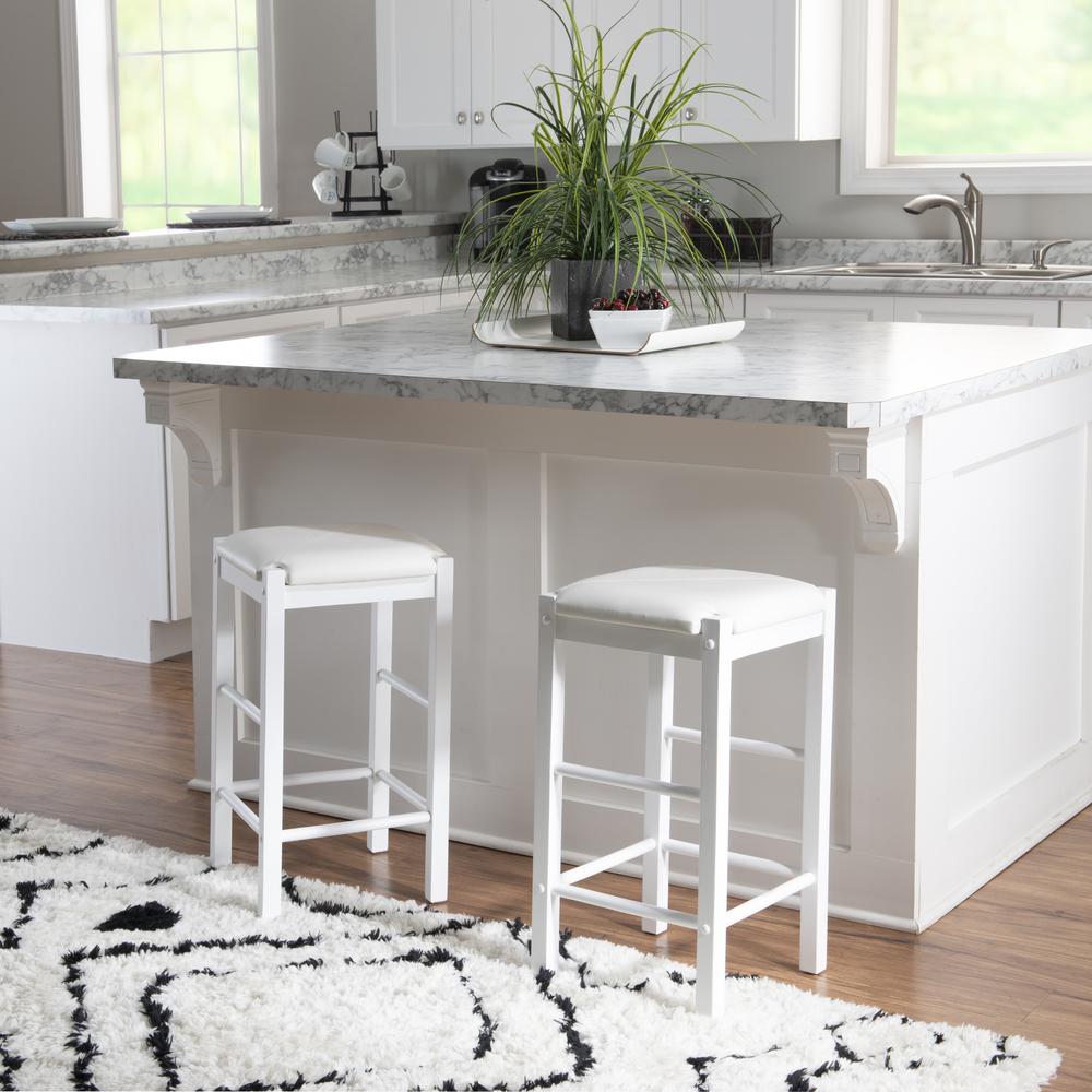 Lancer Backless Counter Stools, White - Set of Two. Picture 3