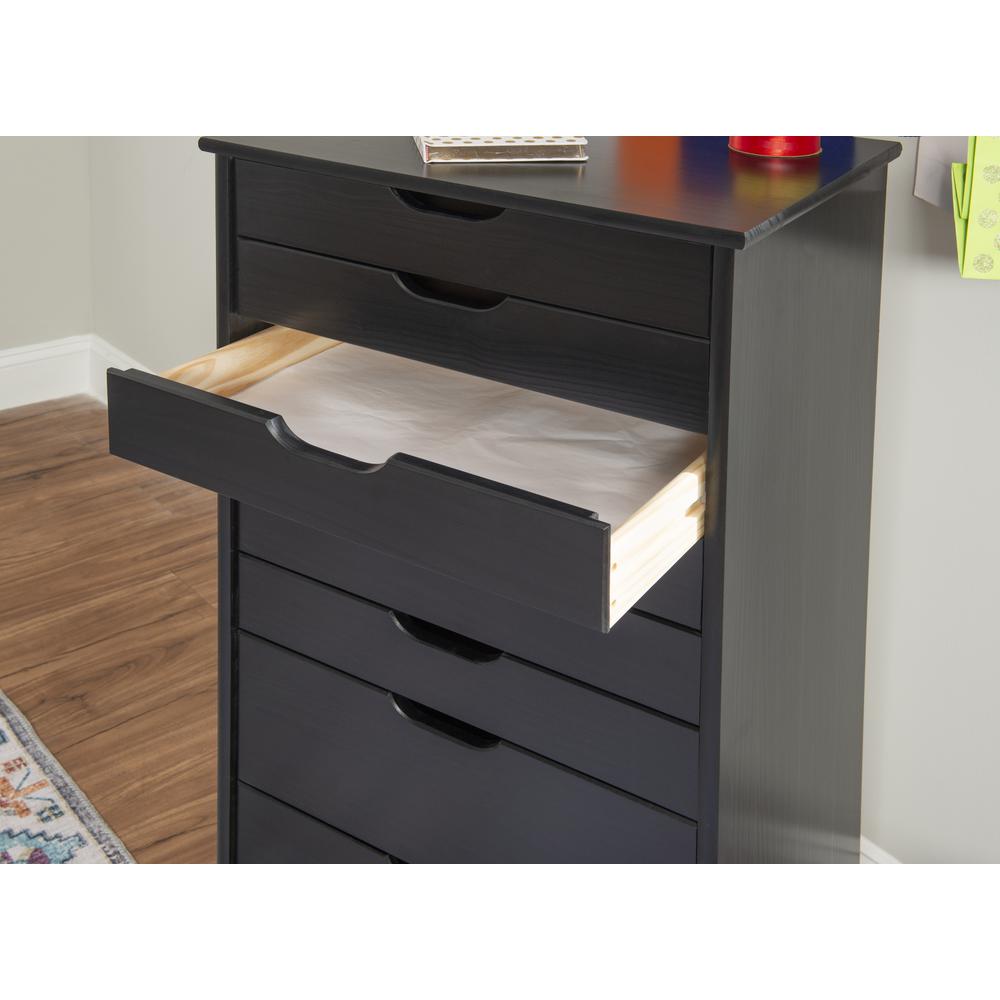 Cary Eight Drawer Rolling Storage Cart, Black. Picture 16