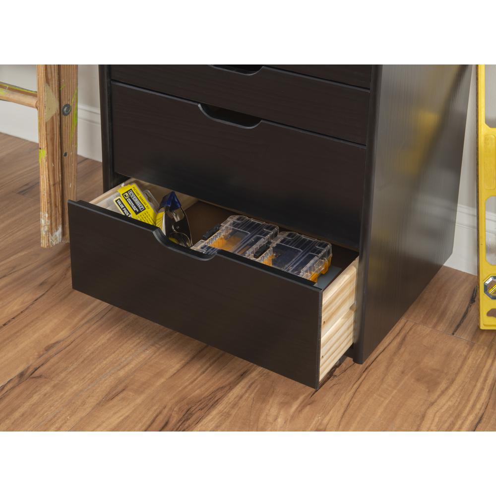 Cary Eight Drawer Rolling Storage Cart, Black. Picture 18