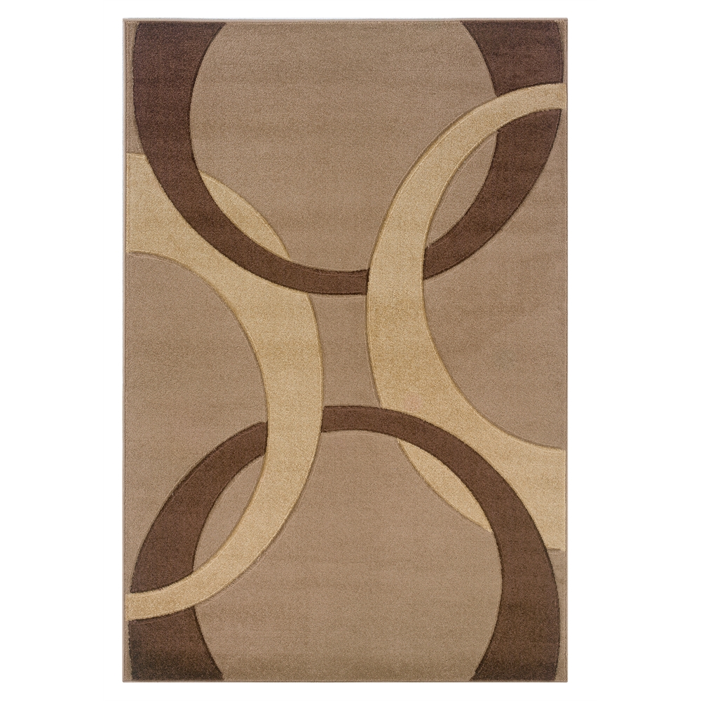 Corfu Collection Tan & Brown 5 x 7.7 Rug. Picture 1