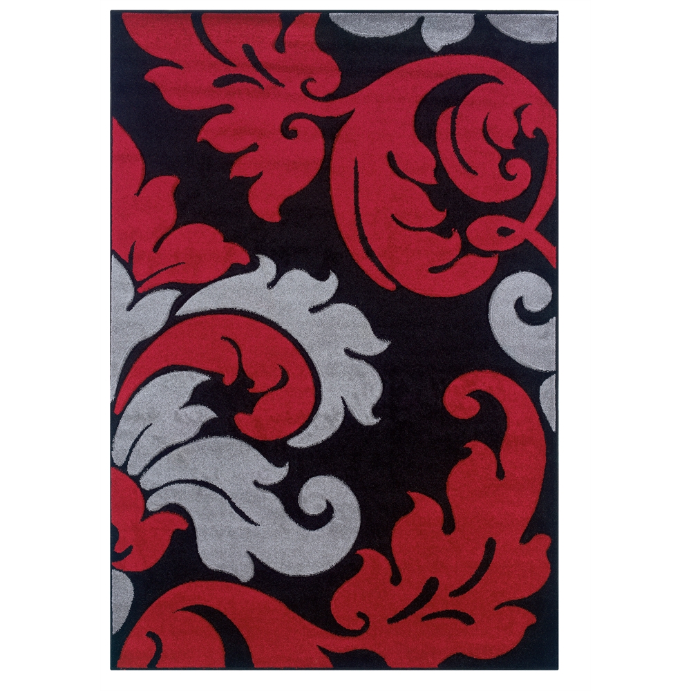 Corfu Collection Black & Red 8 x 10.3 Rug. The main picture.