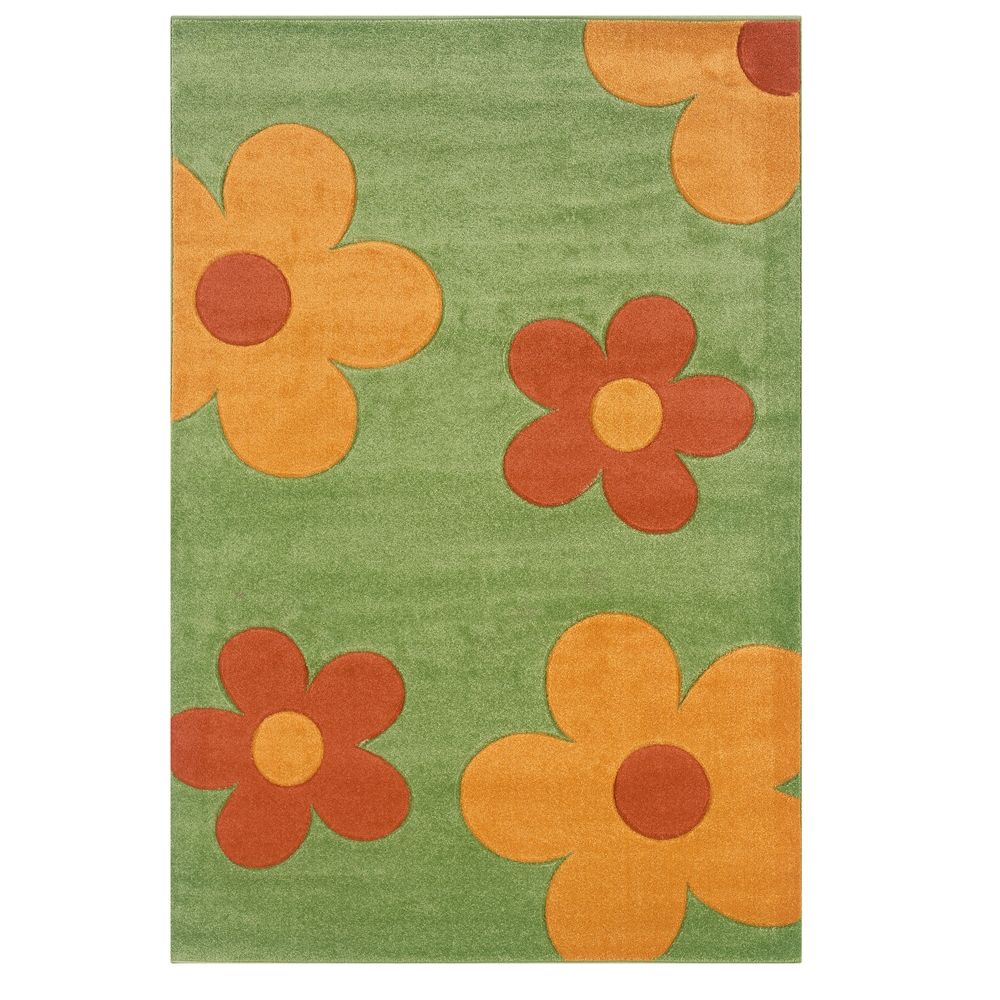 Corfu Floral Lime & Golderod 5x7.7, Rug. Picture 1