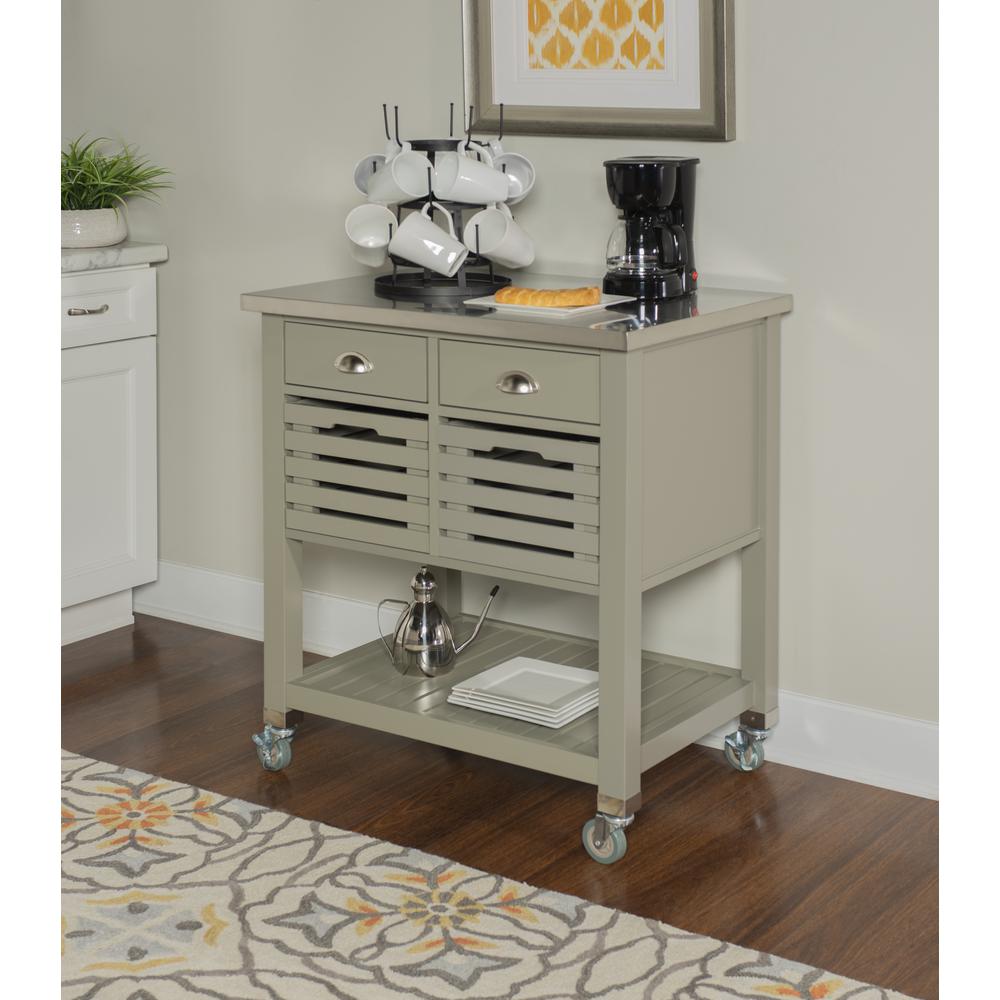 Noelle Grey Kitchen Cart. Picture 2