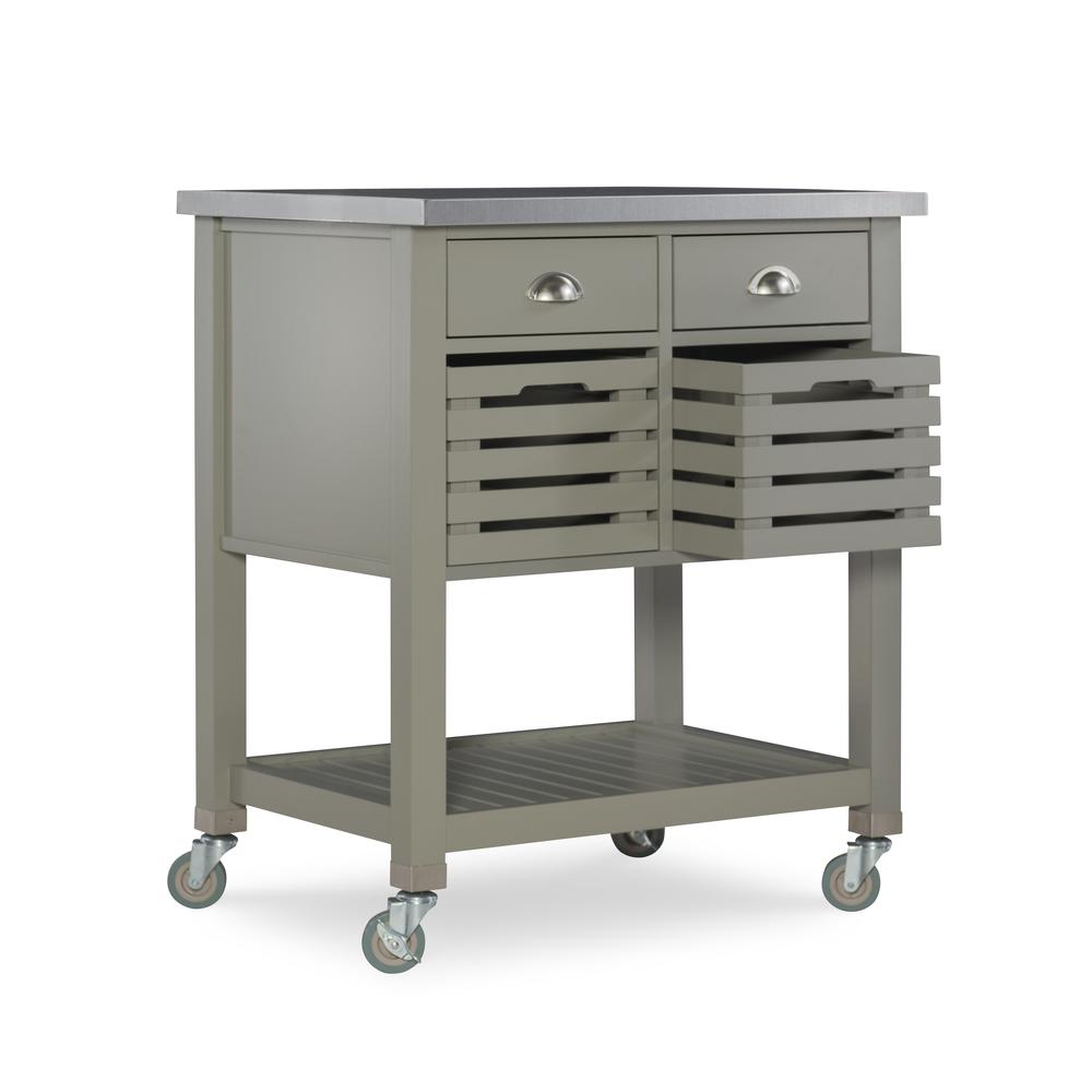 Noelle Grey Kitchen Cart. Picture 9
