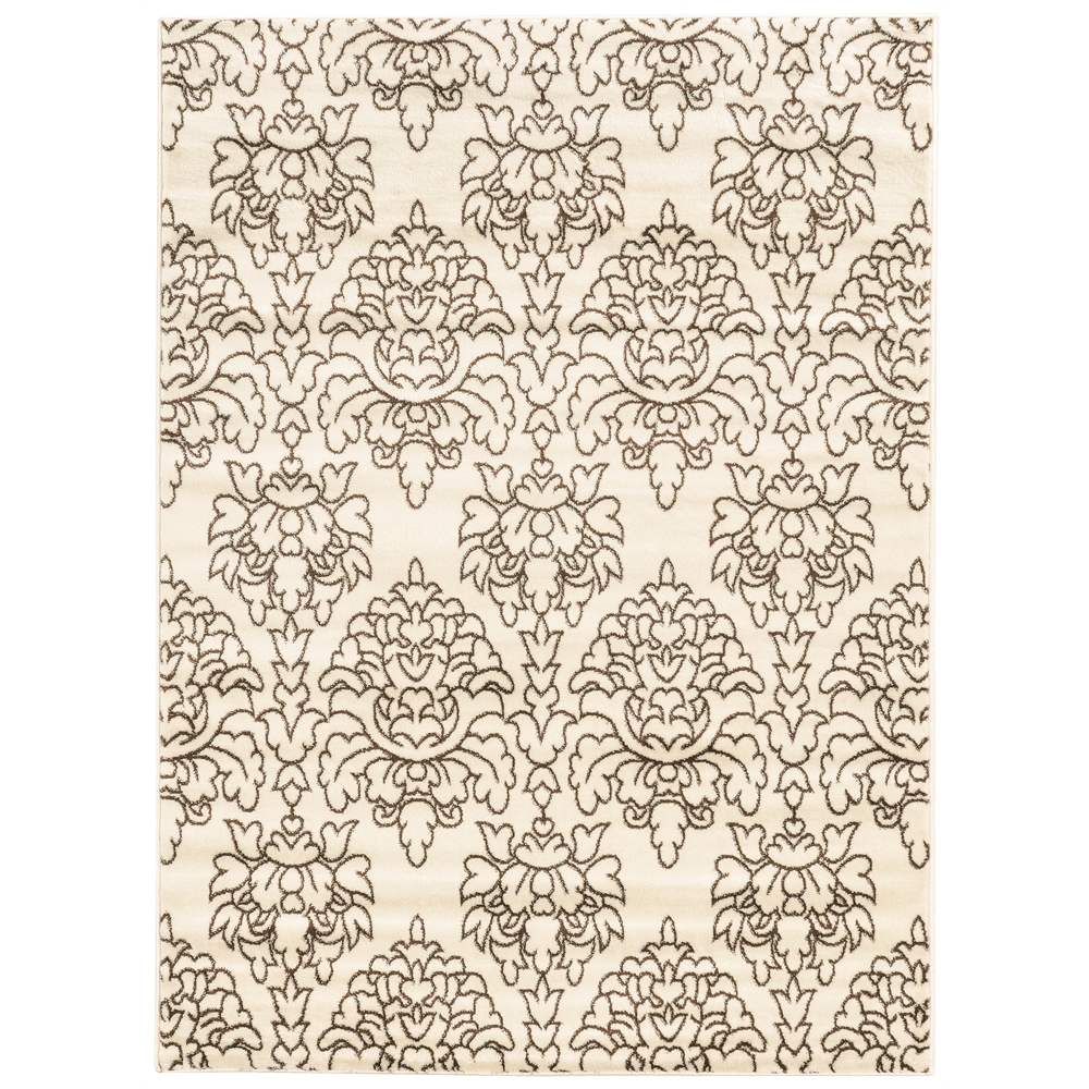 Elegance Damask White, 60"W X 87"D X .25"H. Picture 1