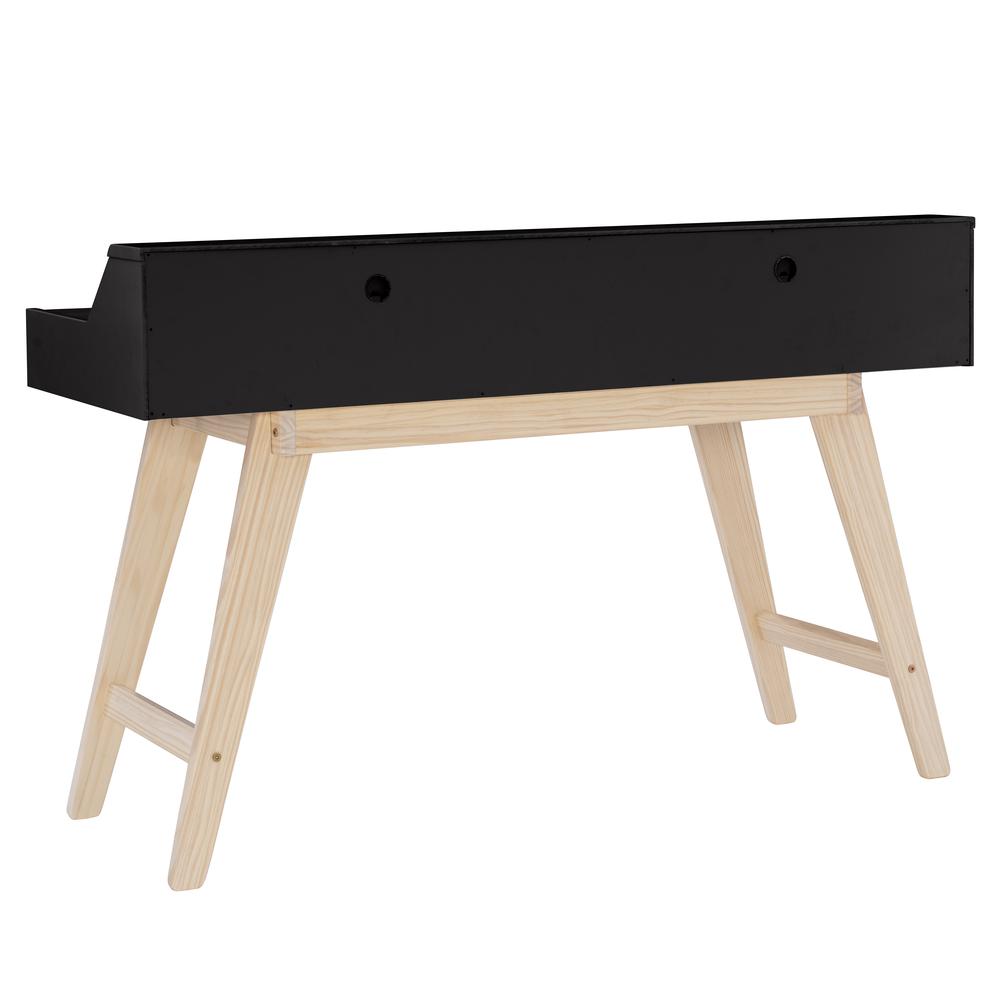 Shivley Two Drawer Desk Black. Picture 4