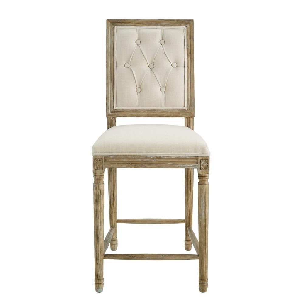 Avalon 25 In Linen Tufted Square Back Counter Stool. Picture 2