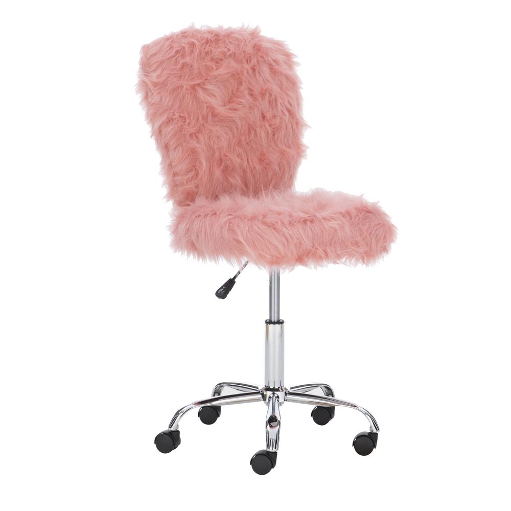 Faux Flokati Armless Office Chair Blush. Picture 6