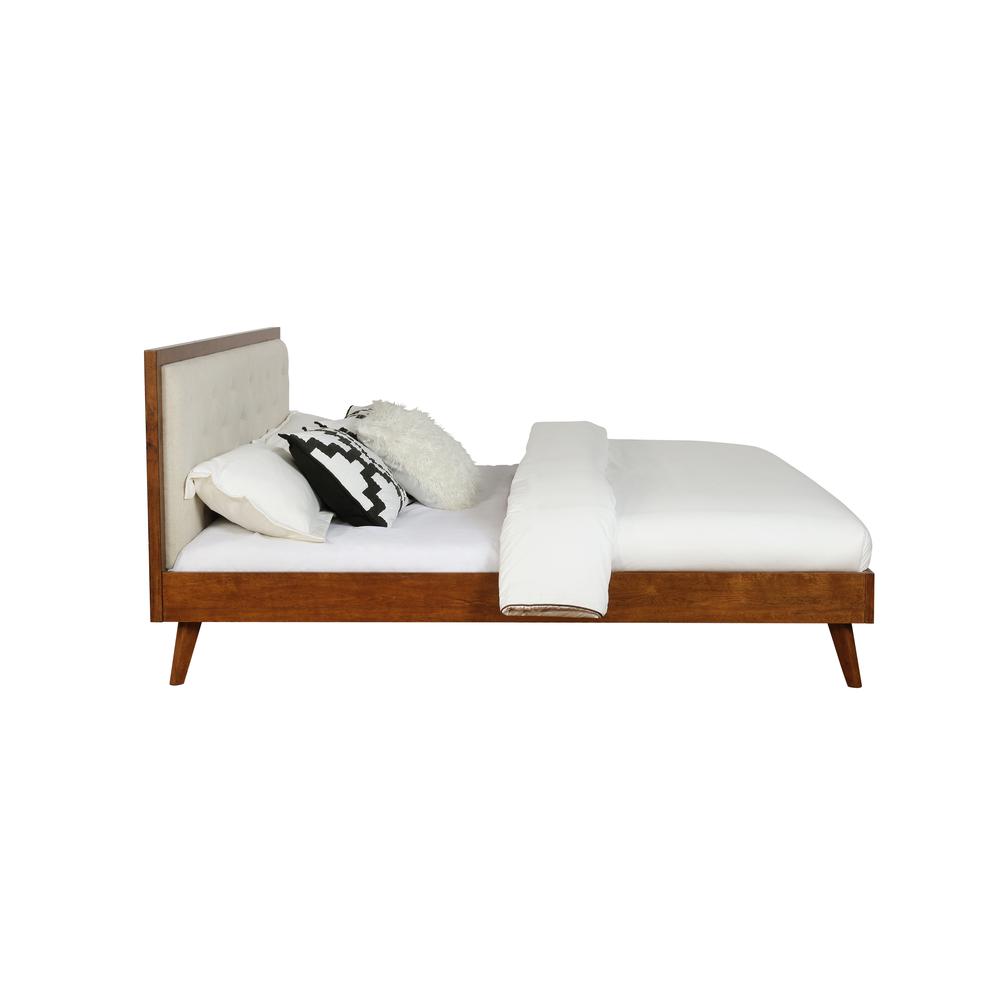 Reid Mid Century Oatmeal Platform King Bed. Picture 5