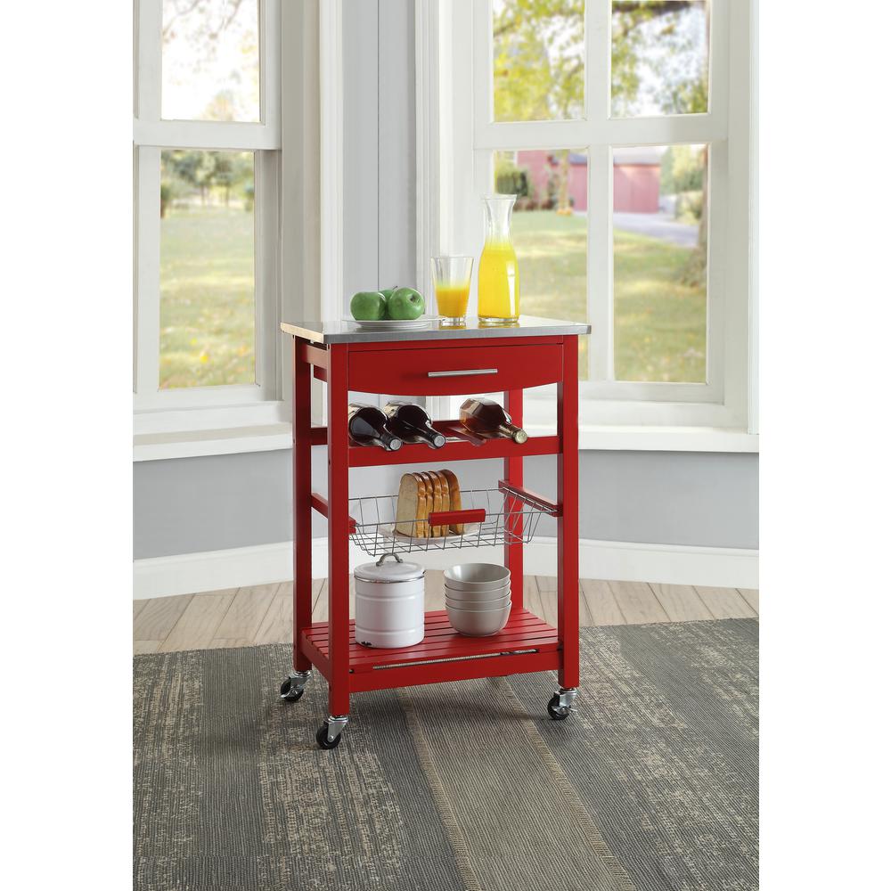 Clarke Red Kitchen Cart. Picture 2