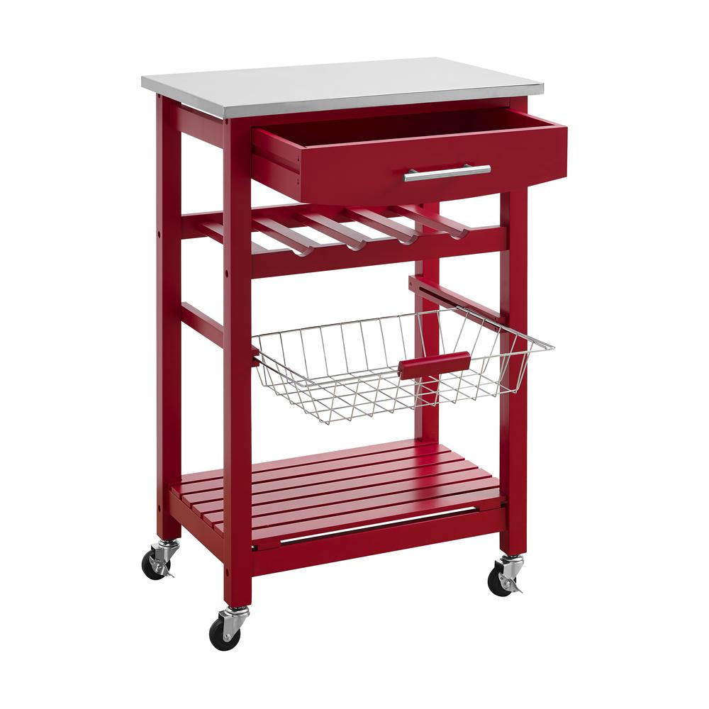 Clarke Red Kitchen Cart. Picture 3