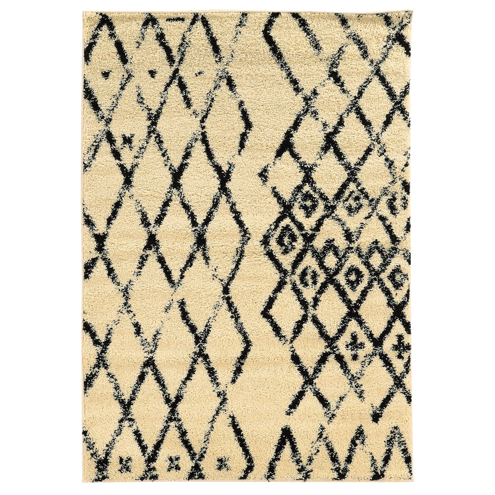 Morrocan Marrakes Ivory & Black 3' X 5', Rug. Picture 1