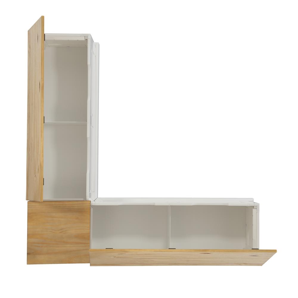 Tobin Backless Two Tone Breakfast Nook, Natural And White. Picture 10