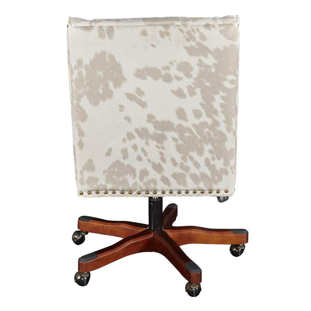 Draper Linen Office Chair, Light Cow Print. Picture 4