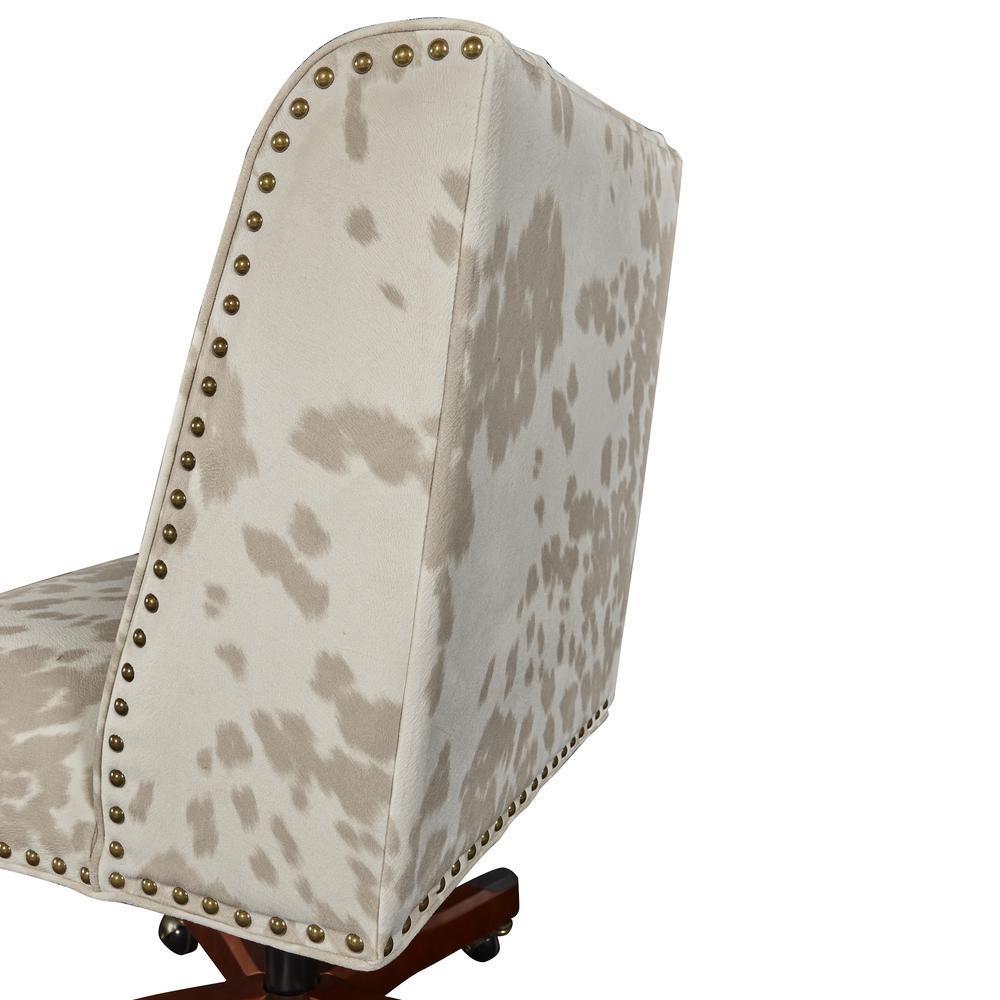 Draper Linen Office Chair, Light Cow Print. Picture 5