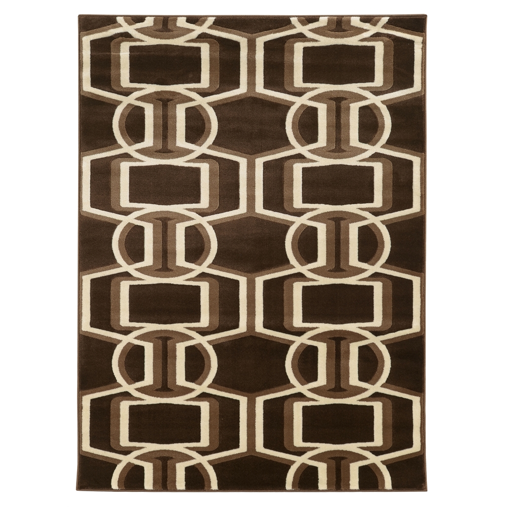 Roma Bridle Chocolate & Beige 5x7, Rug. Picture 1