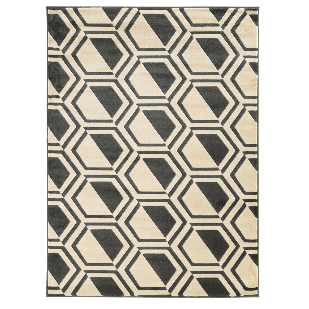 Roma Bridle Grey/Charcoal 5x7 Rug. Picture 1