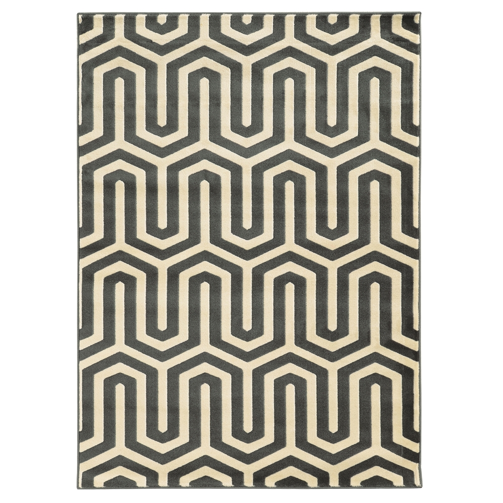 Roma Tangent Charc/Grey 5x7 Rug. Picture 1
