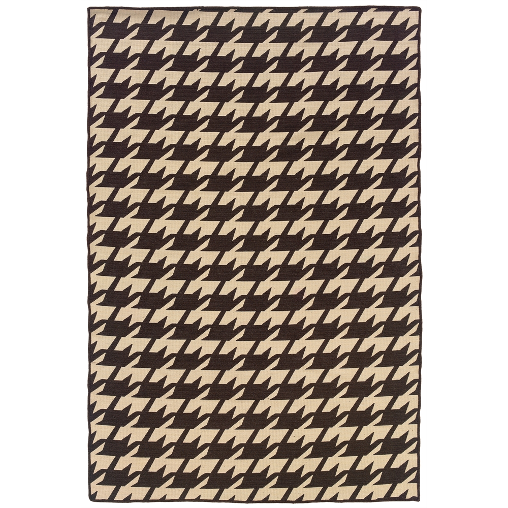 SALONIKI HOUNDSTOOTH BROWN 5x8 Rug. Picture 1
