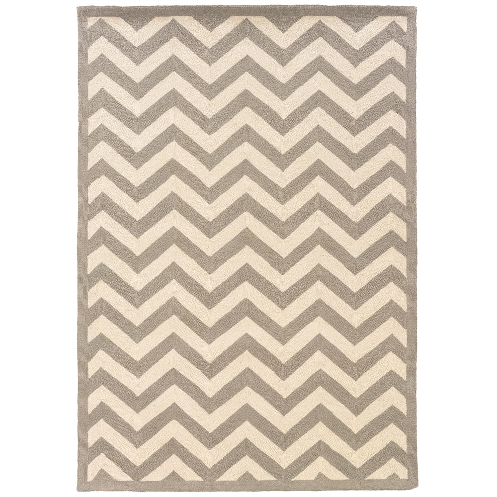 Silhouette Chevron Grey & Ivory 8x10, Rug. Picture 1