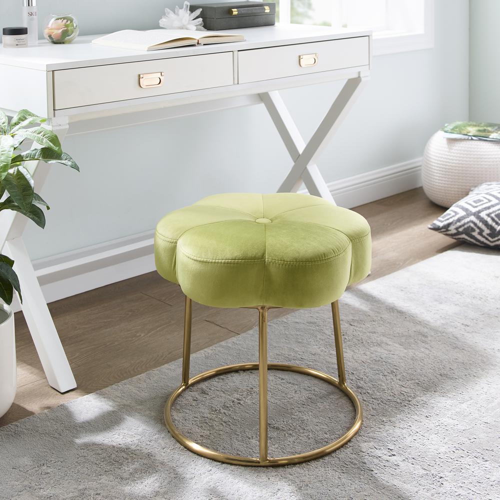 Seraphina Accent Vanity Stool, Green. Picture 1
