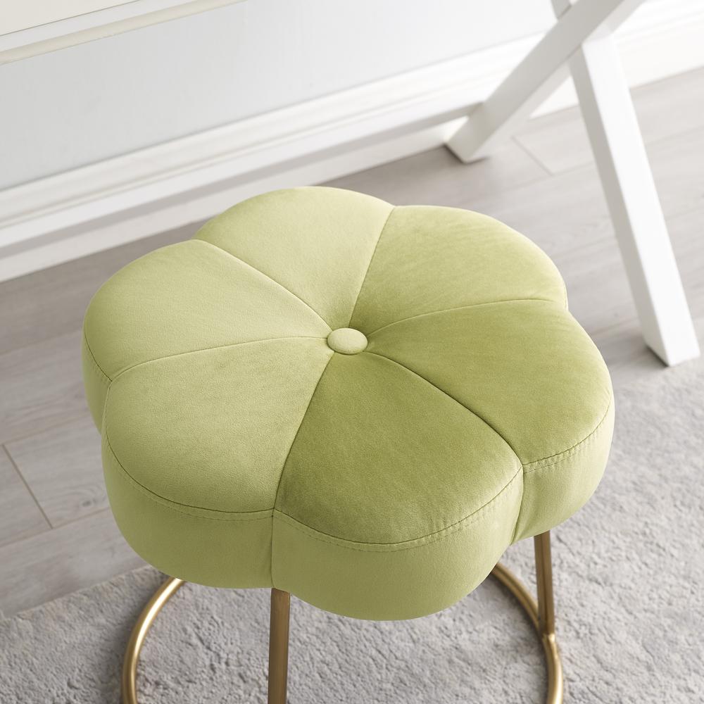Seraphina Accent Vanity Stool, Green. Picture 2