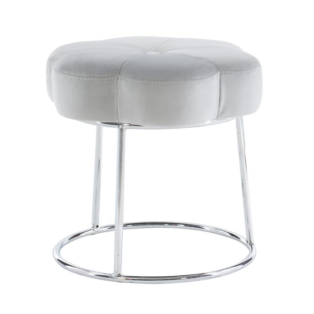 Seraphina Accent Vanity Stool, Grey. Picture 4