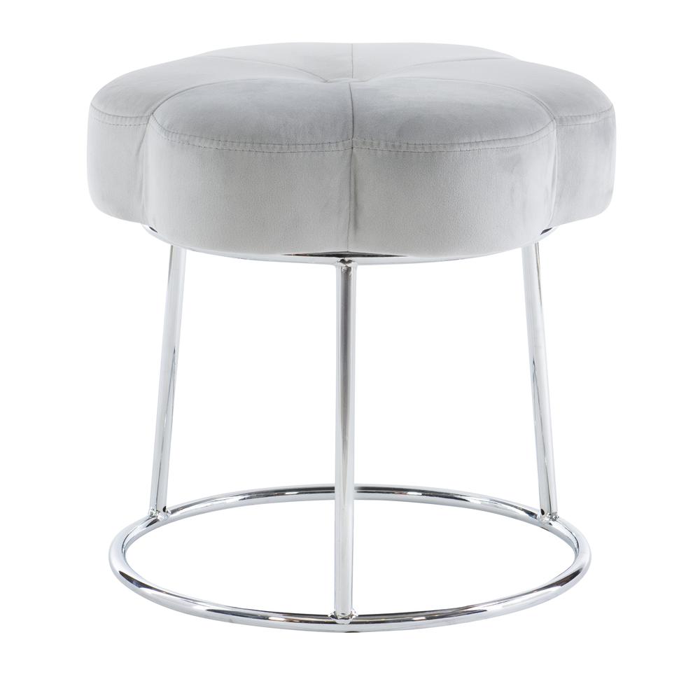 Seraphina Accent Vanity Stool, Grey. Picture 5