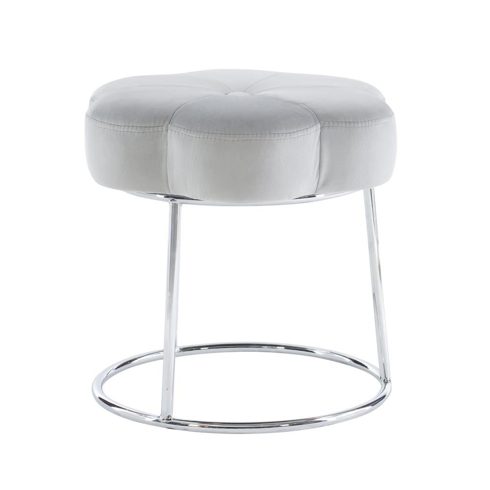 Seraphina Accent Vanity Stool, Grey. Picture 6