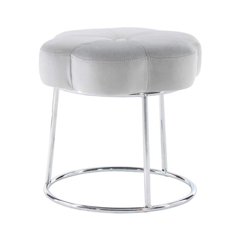 Seraphina Accent Vanity Stool, Grey. Picture 7