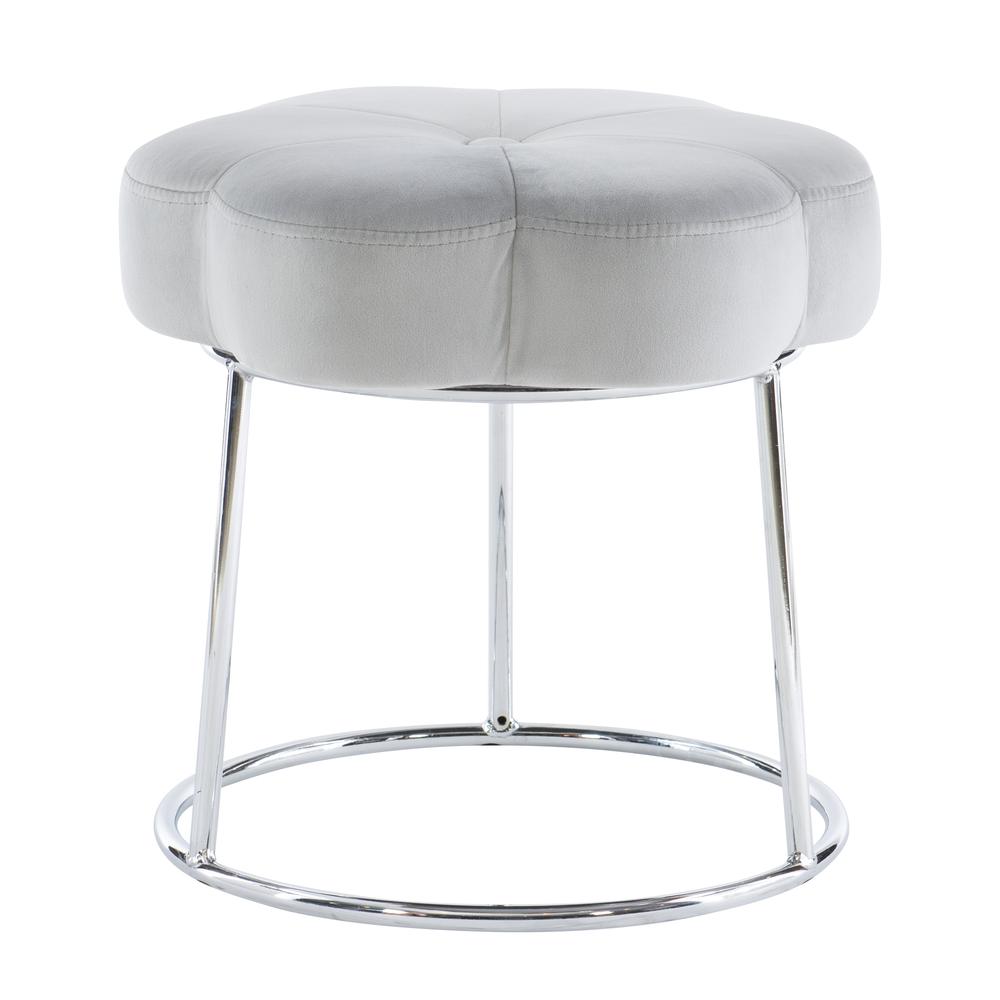 Seraphina Accent Vanity Stool, Grey. Picture 8