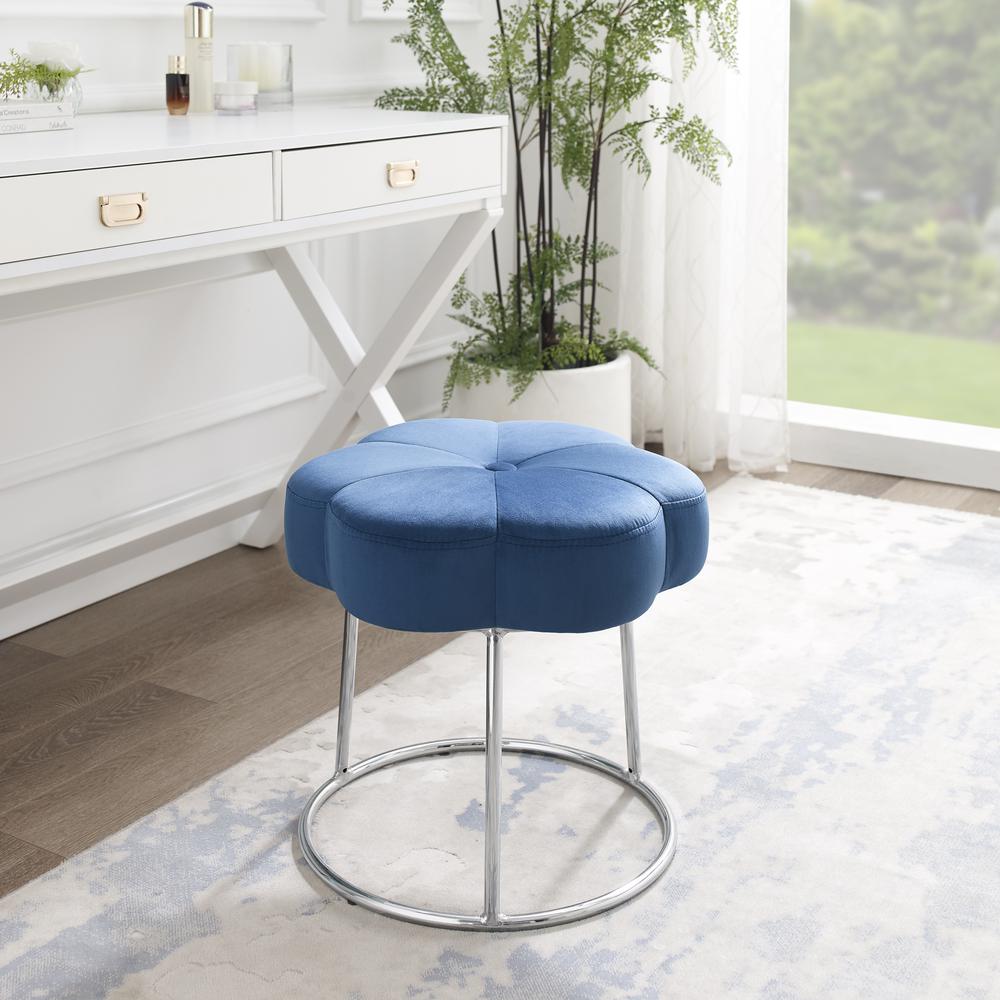Seraphina Accent Vanity Stool, Navy Blue. Picture 2