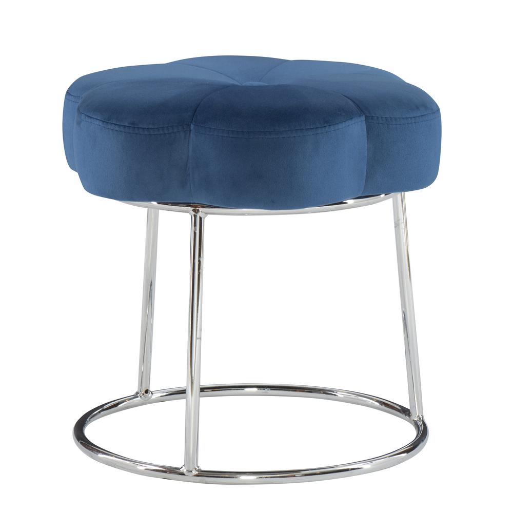 Seraphina Accent Vanity Stool, Navy Blue. Picture 5
