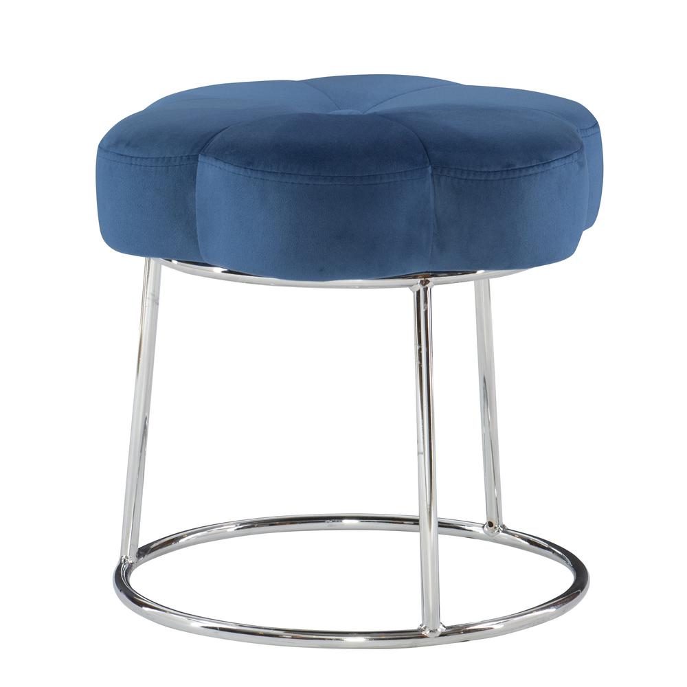 Seraphina Accent Vanity Stool, Navy Blue. Picture 8
