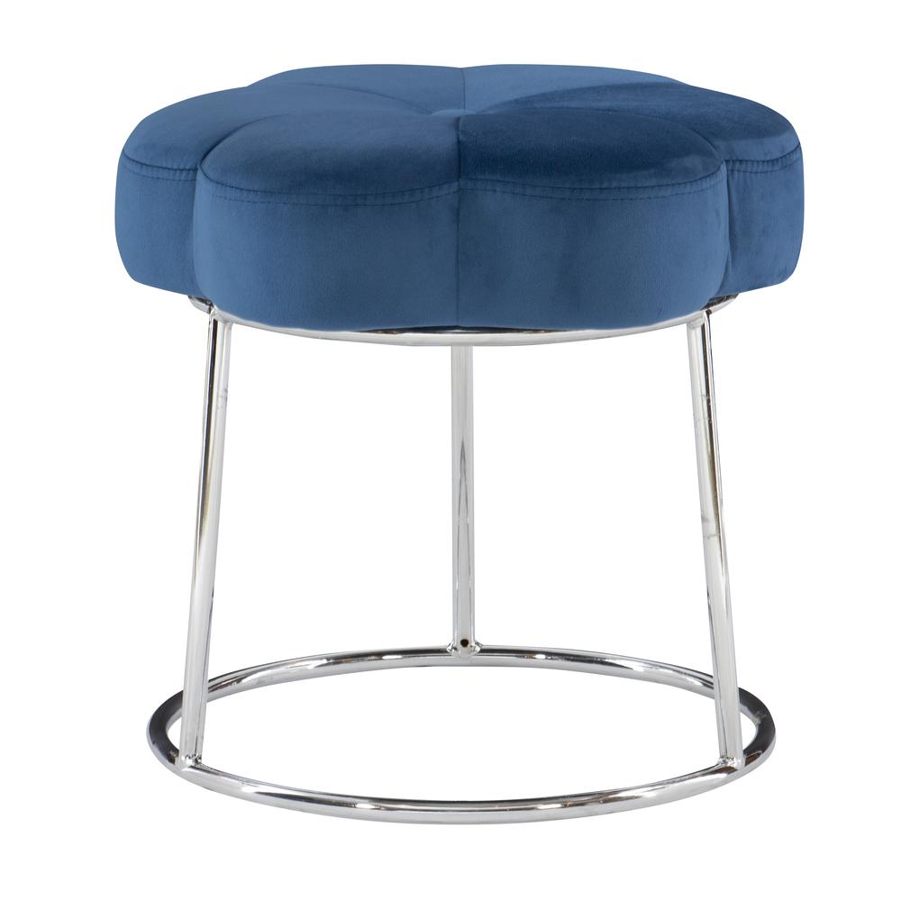 Seraphina Accent Vanity Stool, Navy Blue. Picture 9