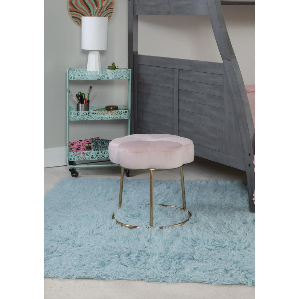 Seraphina Accent Vanity Stool, Pink. Picture 8