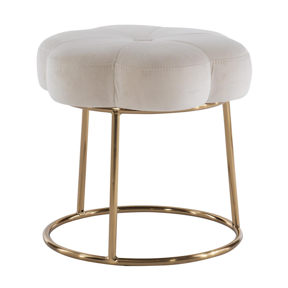 Seraphina Accent Vanity Stool, White. Picture 4