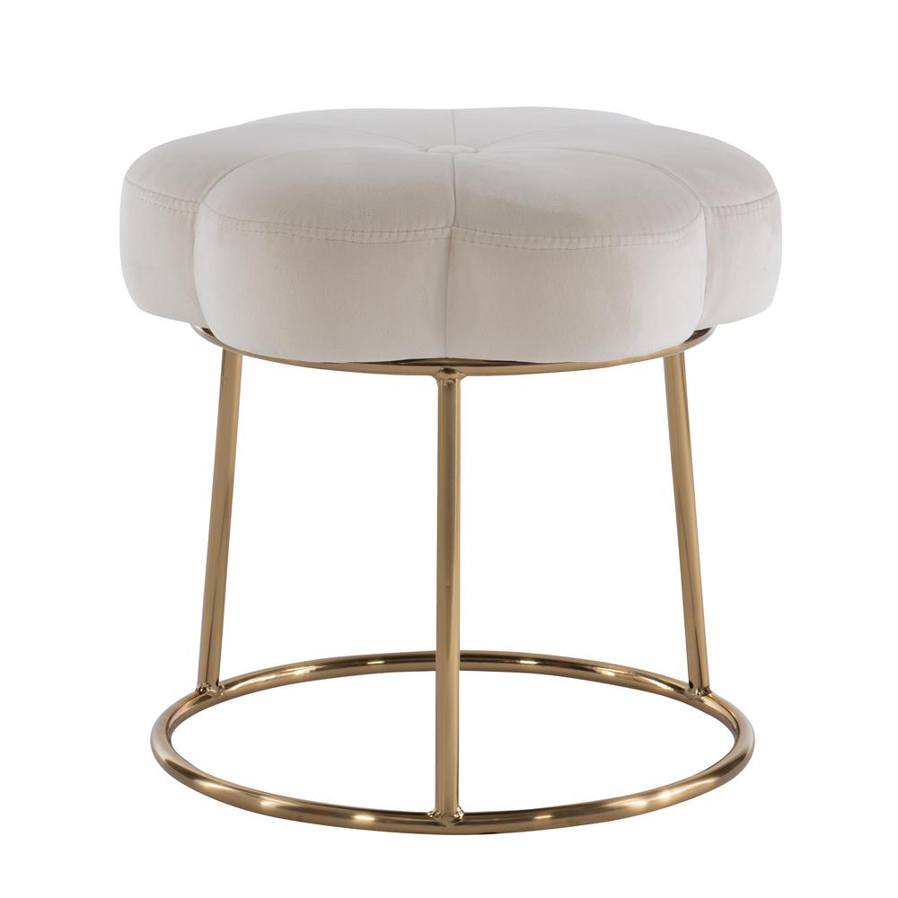 Seraphina Accent Vanity Stool, White. Picture 5