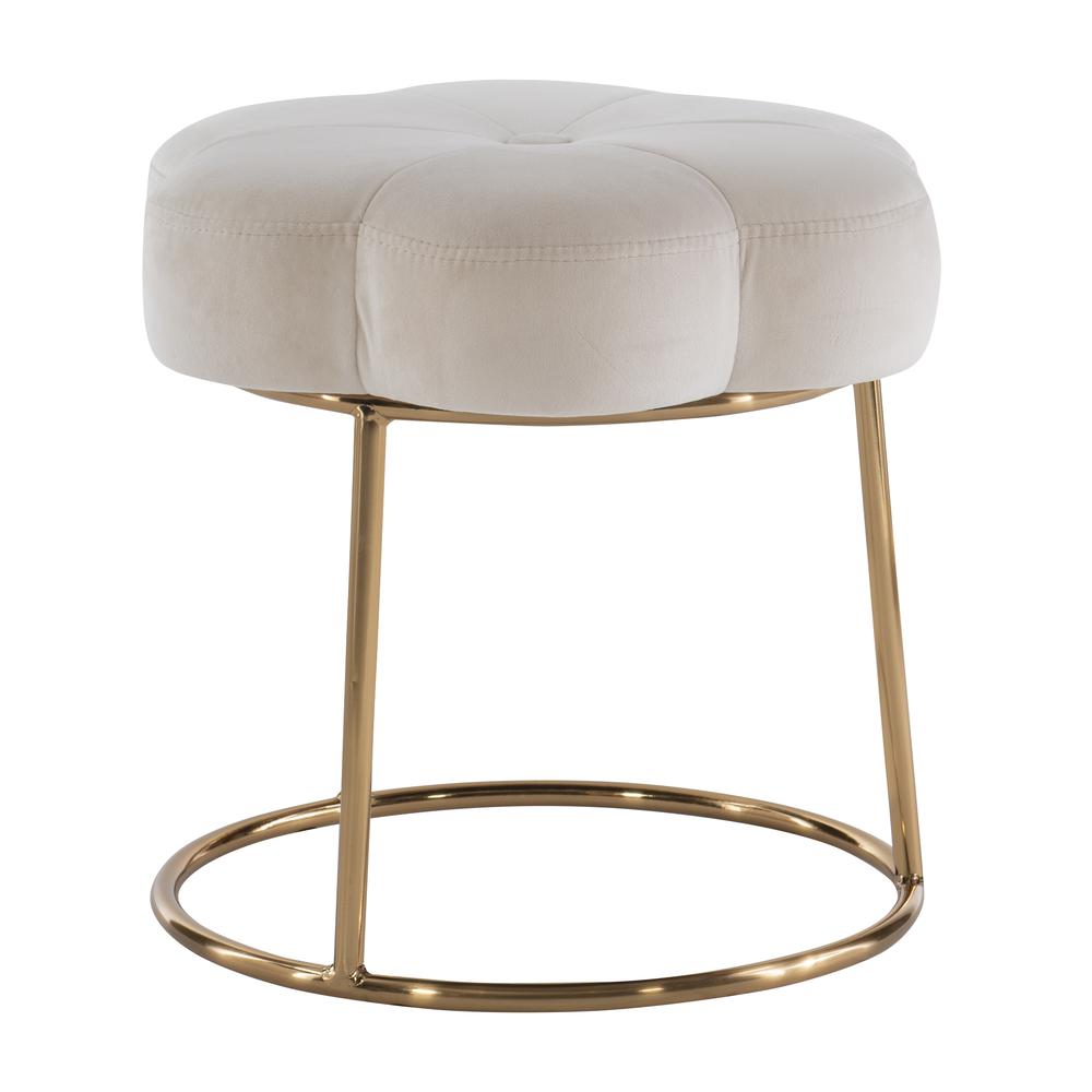 Seraphina Accent Vanity Stool, White. Picture 6