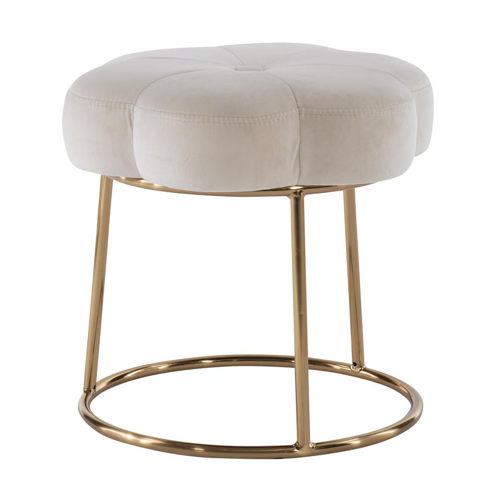 Seraphina Accent Vanity Stool, White. Picture 7
