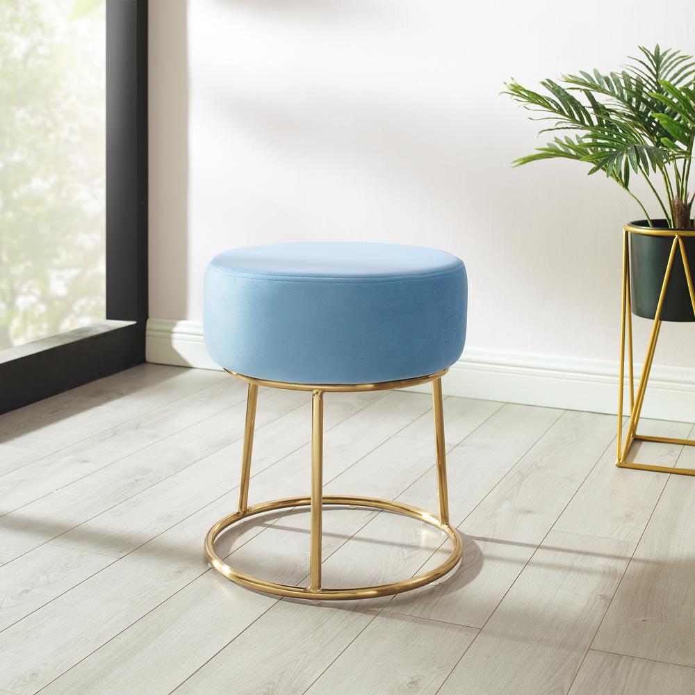 Bandi Accent Vanity Stool, Navy Blue. Picture 1